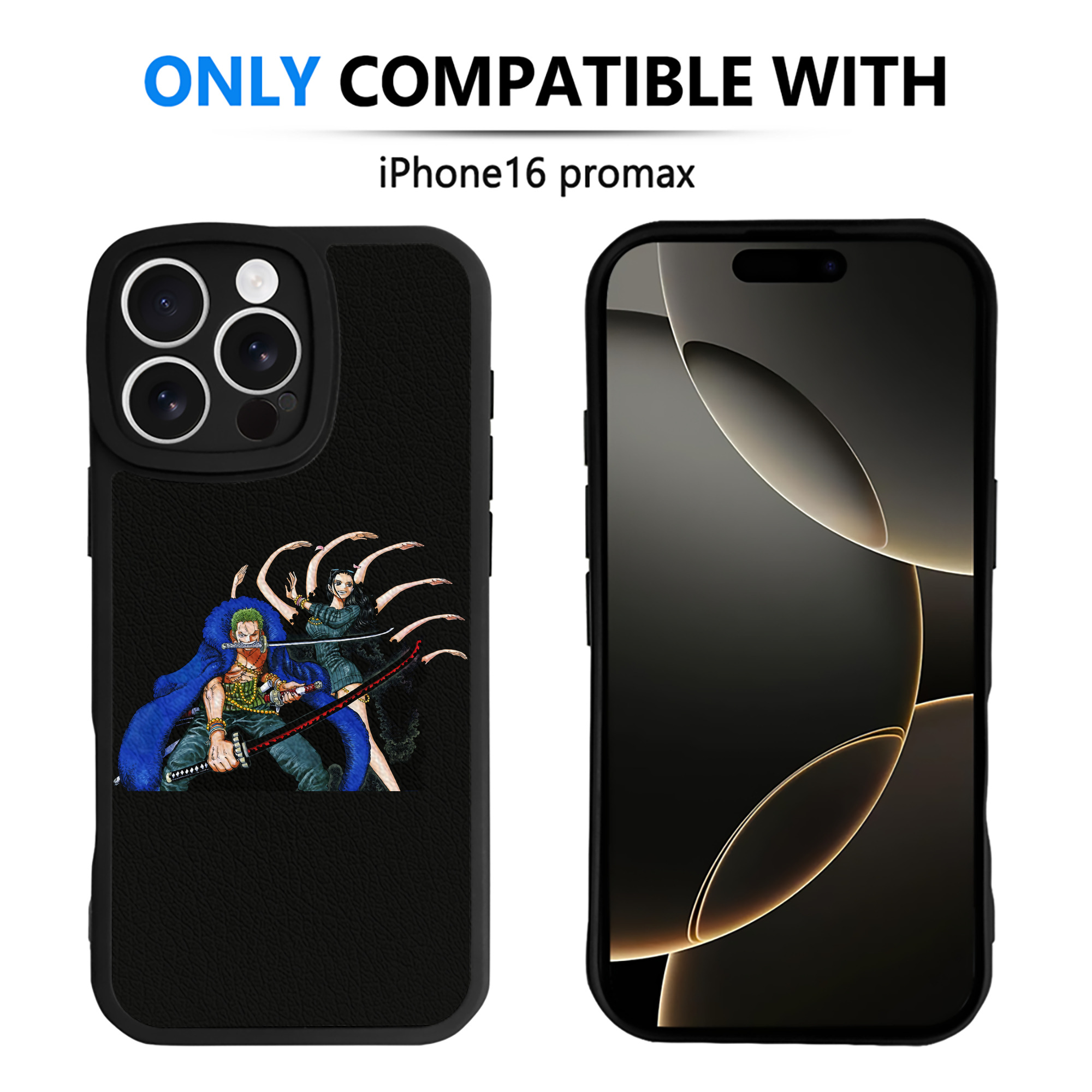 （画像用） ワンピース ロロノア・ゾロ ONE PIECE Roronoa Zoro 【iPhone 16シリーズ対応】シリコンスマホケース（レザー調） 材質：シリコン